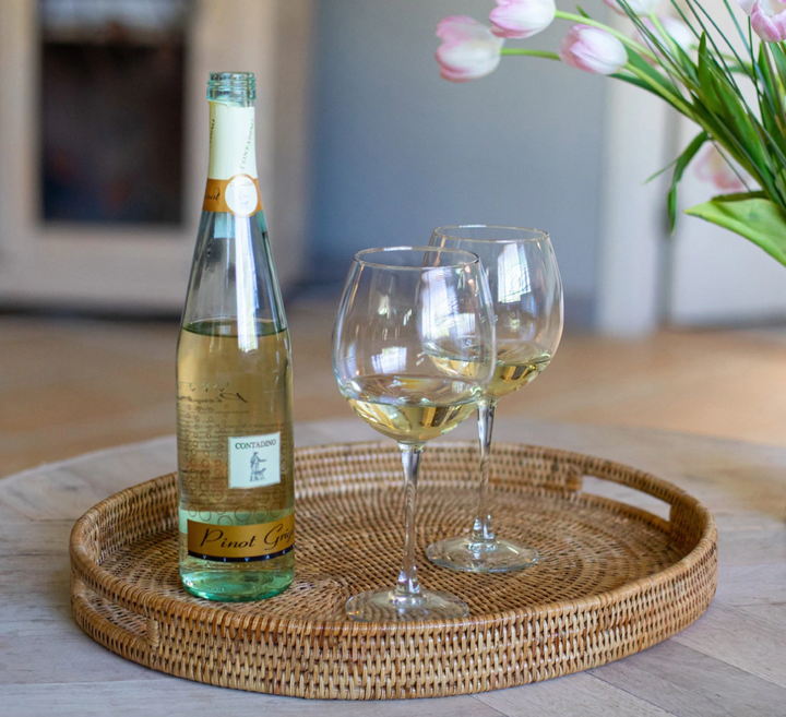 Oval Rattan Tray with Cutout Handles (3 Sizes)