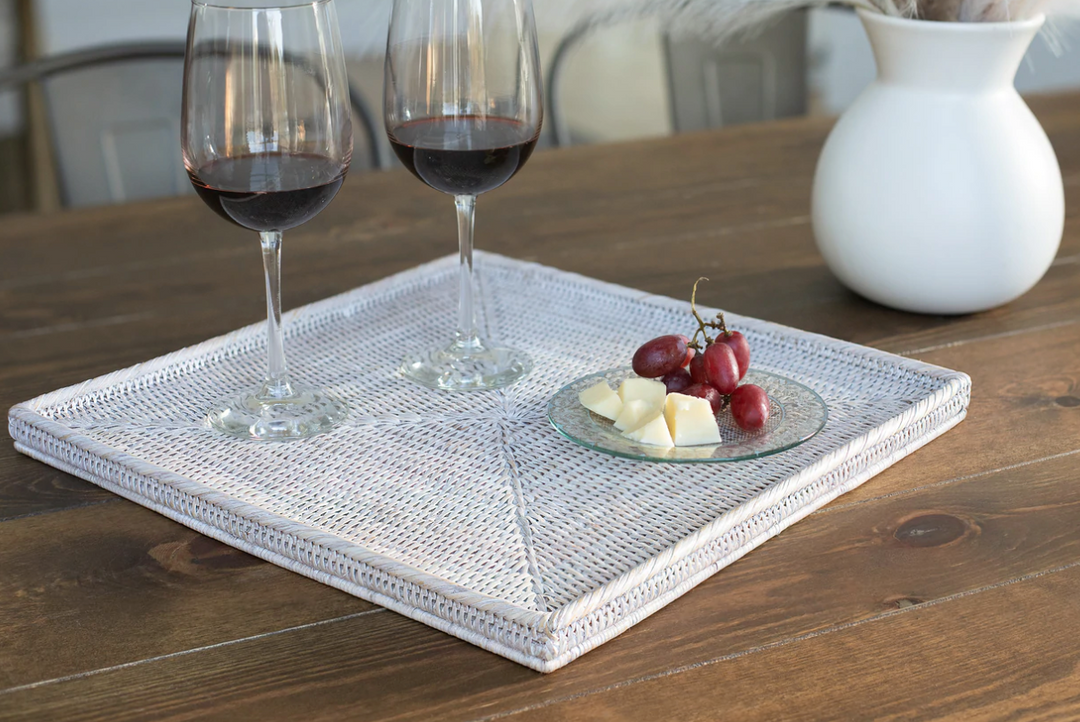 Flat Square Rattan Tray