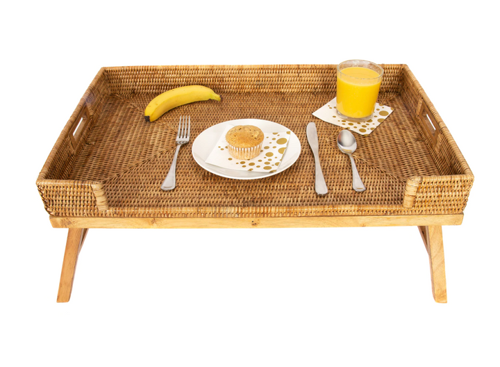 Rattan Breakfast Tray Table