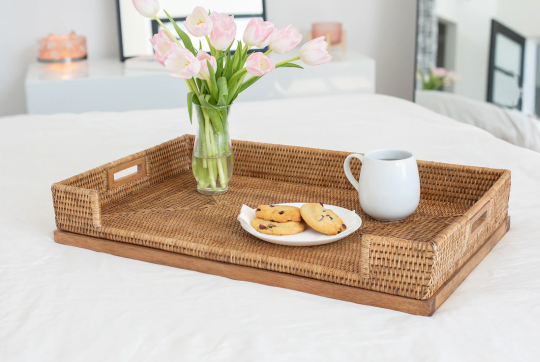 Rattan Breakfast Tray Table