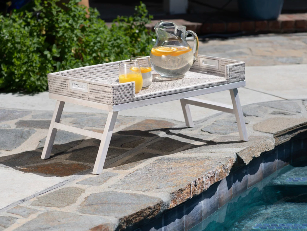 Rattan Breakfast Tray Table