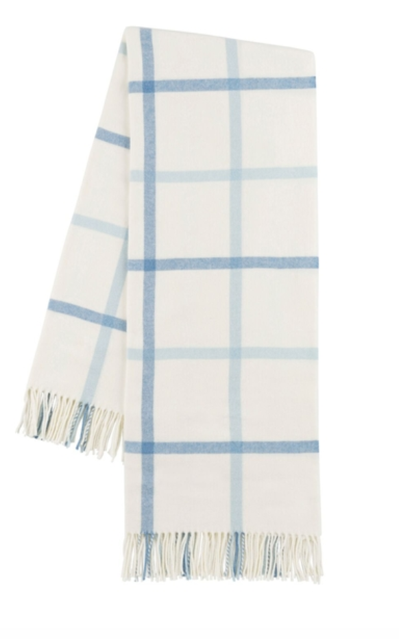 Tattersall Plaid Italian Throw Blanket