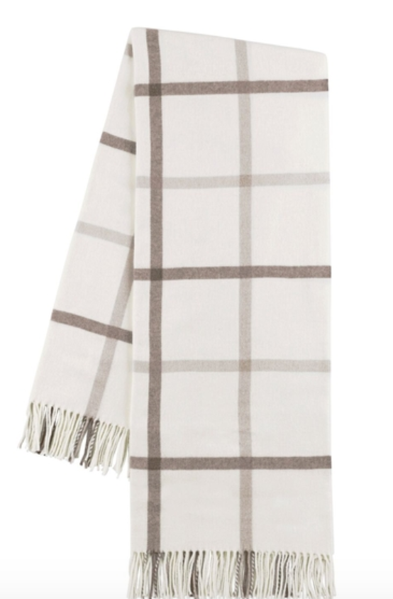 Tattersall Plaid Italian Throw Blanket