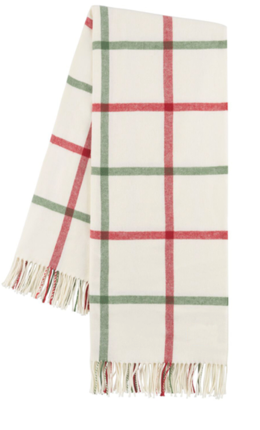 Tattersall Plaid Italian Throw Blanket