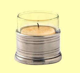 Tea Light Holder With Glass Canister By Match Pewter