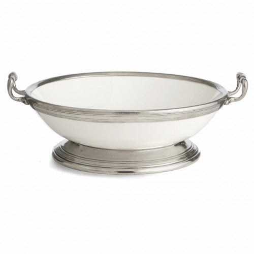 Tuscan Large Footed Bowl with Handles (Pewter by Arte Italica)